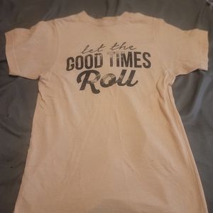 Women's pink let the good times roll short sleeve, Size Small, Wild Boutique